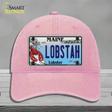 Lobstah Maine Lobster Novelty License Plate Hat Unconstructed Cotton / Pink