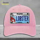 Lobster Maine Lobster Novelty License Plate Hat Unconstructed Cotton / Pink