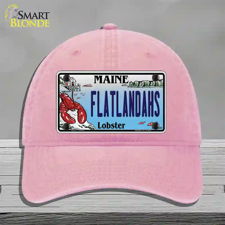 Flatlands Maine Lobster Novelty License Plate Hat Unconstructed Cotton / Pink