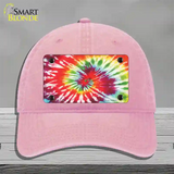 Red Swirl Tie-Dye Novelty License Plate Hat Unconstructed Cotton / Pink