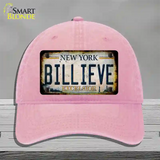 Billieve Excelcior New York Novelty License Plate Hat Unconstructed Cotton / Pink