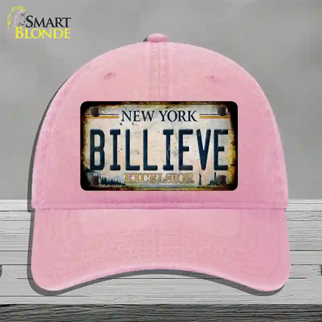 Billieve Excelcior New York Novelty License Plate Hat Unconstructed Cotton / Pink