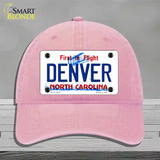 Denver North Carolina Novelty License Plate Hat Unconstructed Cotton / Pink