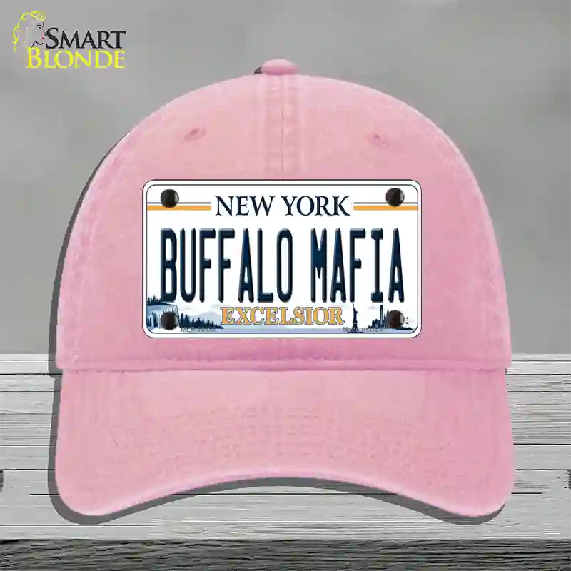 Buffalo Mafia New York Excelsior Novelty License Plate Hat Unconstructed Cotton / Pink