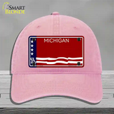 Michigan Bicentennial 76 State Blank Novelty License Plate Hat Unconstructed Cotton / Pink