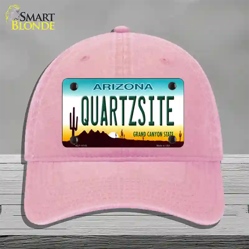 Quartzsite Arizona State Background Novelty License Plate Hat Unconstructed Cotton / Pink