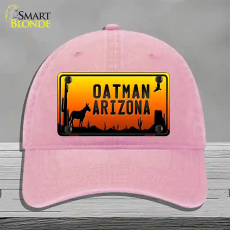 Oatman Arizona Scenic Background Novelty License Plate Hat Unconstructed Cotton / Pink