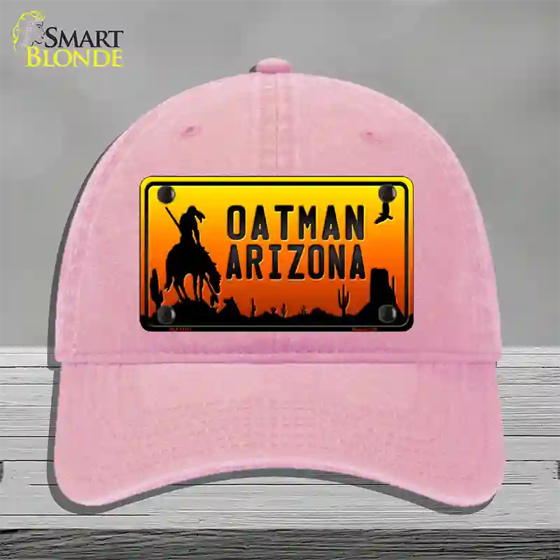 Oatman End Of Trail Arizona Scenic Background Novelty License Plate Hat Unconstructed Cotton / Pink