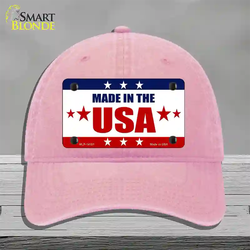 Made in the USA Novelty License Plate Hat Unconstructed Cotton / Pink