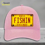 Fishin Friends Novelty License Plate Hat Unconstructed Cotton / Pink