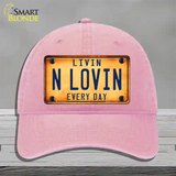 Livin N Lovin Everyday Novelty License Plate Hat Unconstructed Cotton / Pink