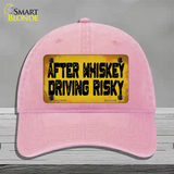 After Whiskey Driving Risky Novelty License Plate Hat Unconstructed Cotton / Pink