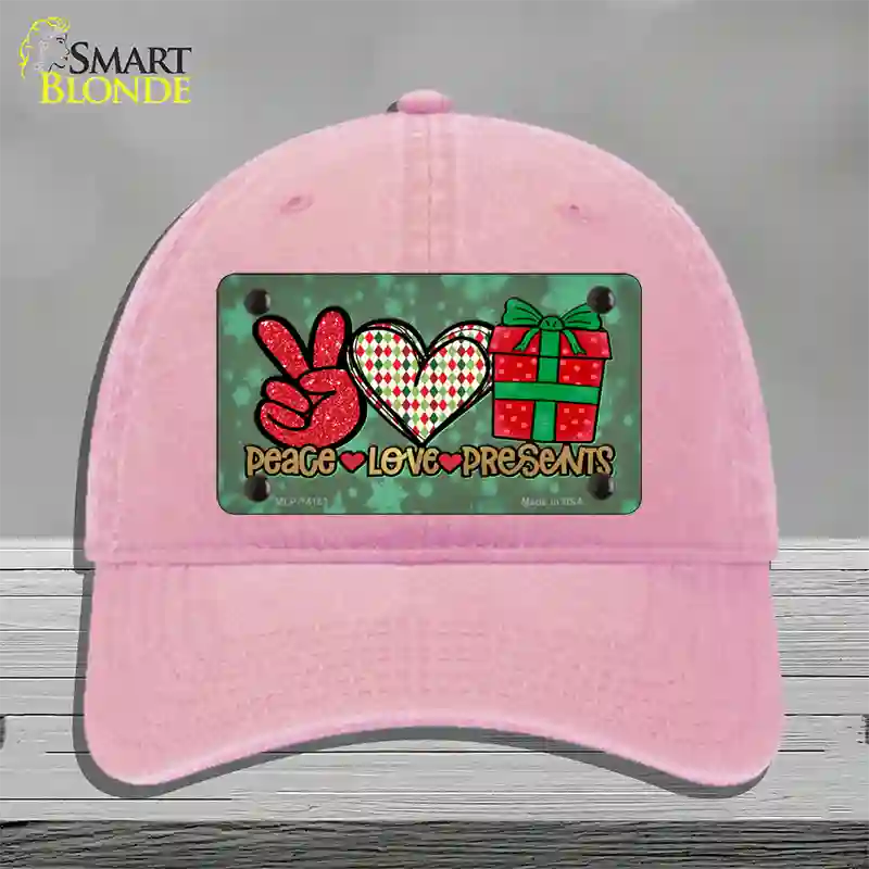 Peace Love Presents Novelty License Plate Hat Unconstructed Cotton / Pink