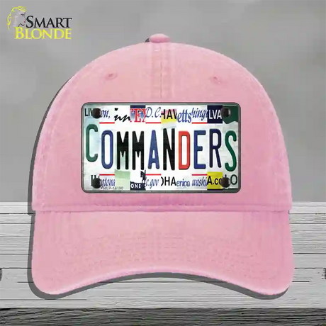 Commanders Strip Art Novelty License Plate Hat Unconstructed Cotton / Pink