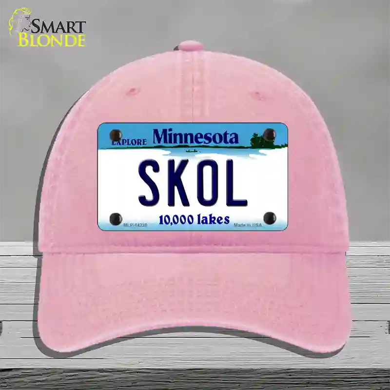 Skol Minnesota Novelty License Plate Hat Unconstructed Cotton / Pink