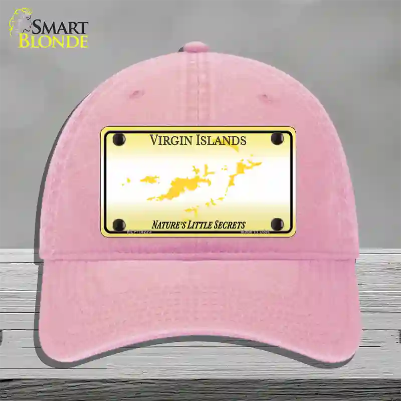 Virgin Islands Blank Novelty License Plate Hat Unconstructed Cotton / Pink