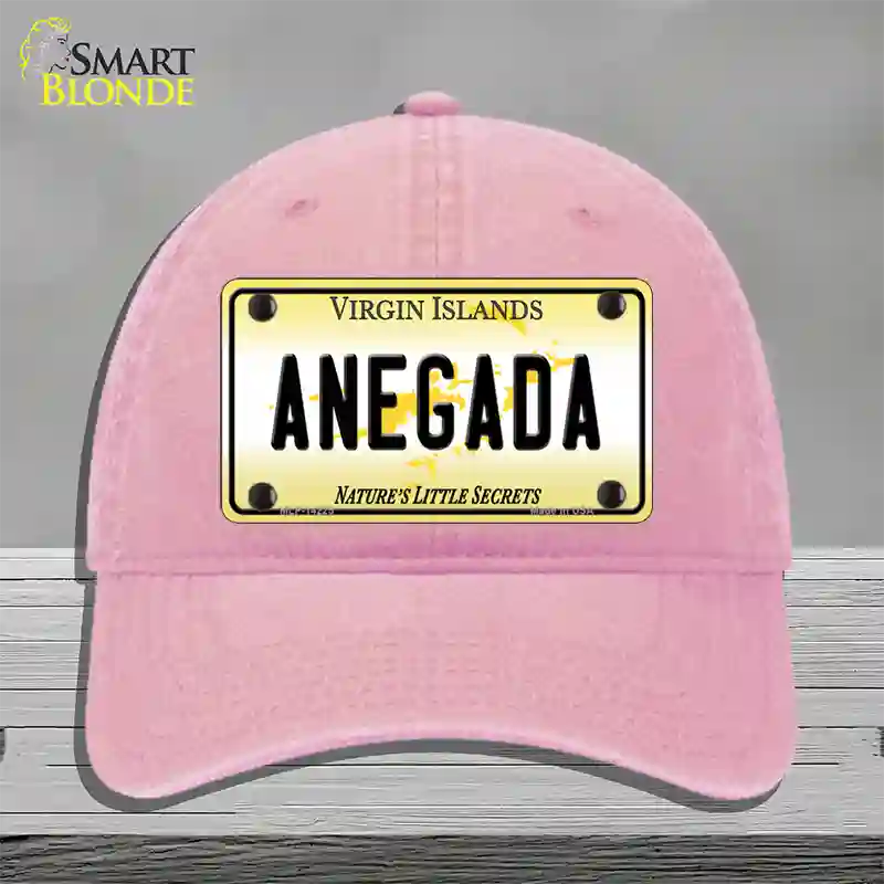 Virgin Islands Anegada Novelty License Plate Hat Unconstructed Cotton / Pink