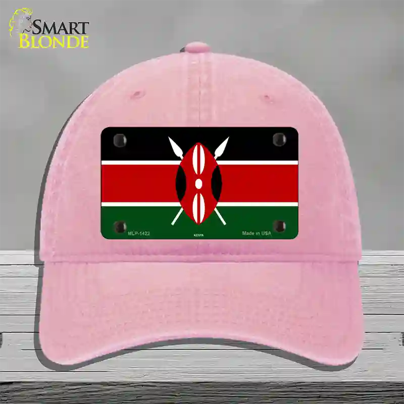 Kenya Flag Novelty License Plate Hat Unconstructed Cotton / Pink