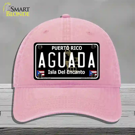 Aguada Puerto Rico Black Novelty License Plate Hat Unconstructed Cotton / Pink