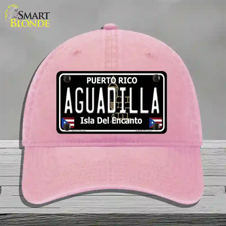 Aguadilla Puerto Rico Black Novelty License Plate Hat Unconstructed Cotton / Pink