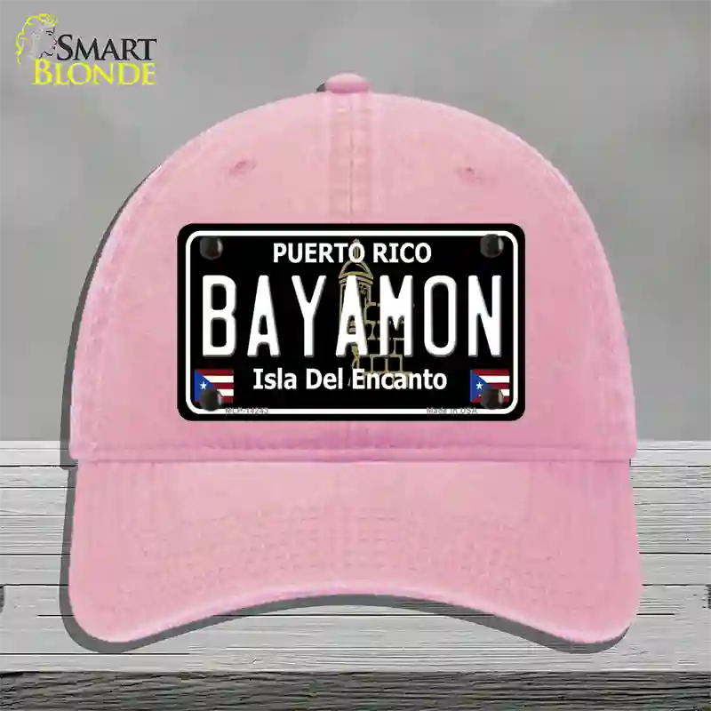 Bayamon Puerto Rico Black Novelty License Plate Hat Unconstructed Cotton / Pink