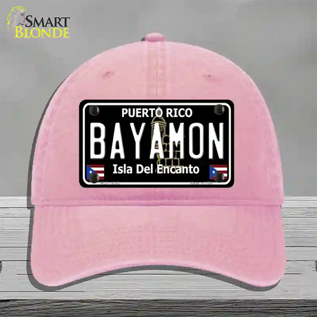 Bayamon Puerto Rico Black Novelty License Plate Hat Unconstructed Cotton / Pink