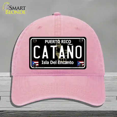 Catano Puerto Rico Black Novelty License Plate Hat Unconstructed Cotton / Pink