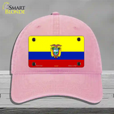 Ecuador Flag Novelty License Plate Hat Unconstructed Cotton / Pink