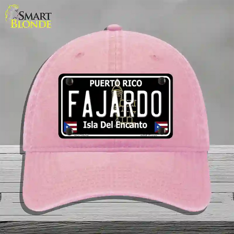 Fajardo Puerto Rico Black Novelty License Plate Hat Unconstructed Cotton / Pink