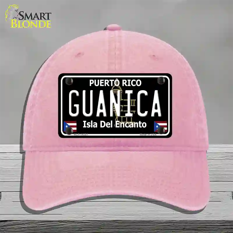 Guanica Puerto Rico Black Novelty License Plate Hat Unconstructed Cotton / Pink