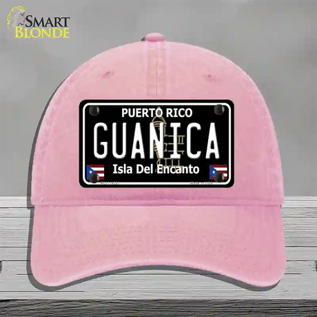 Guanica Puerto Rico Black Novelty License Plate Hat Unconstructed Cotton / Pink