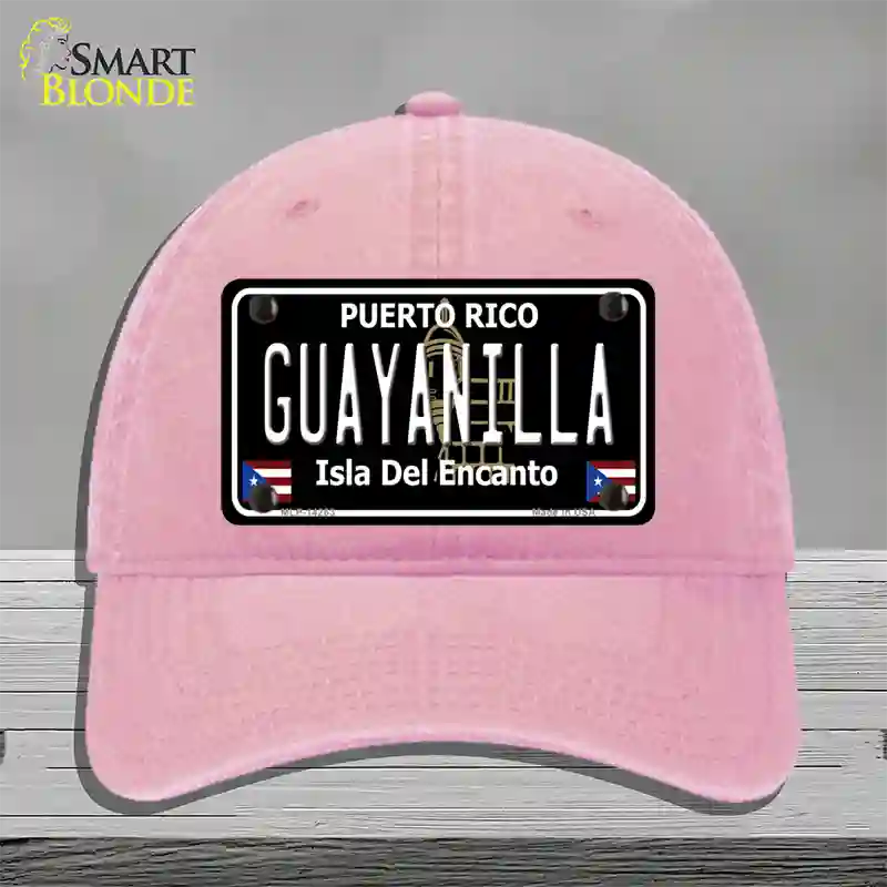 Guayanilla Puerto Rico Black Novelty License Plate Hat Unconstructed Cotton / Pink