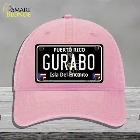 Gurabo Puerto Rico Black Novelty License Plate Hat Unconstructed Cotton / Pink