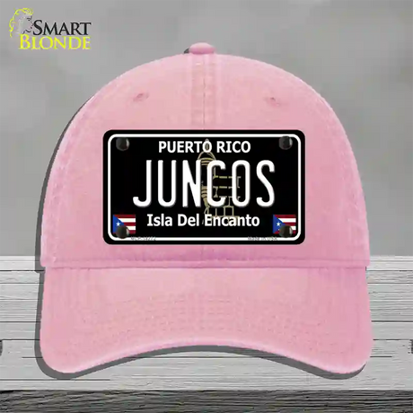 Juncos Puerto Rico Black Novelty License Plate Hat Unconstructed Cotton / Pink