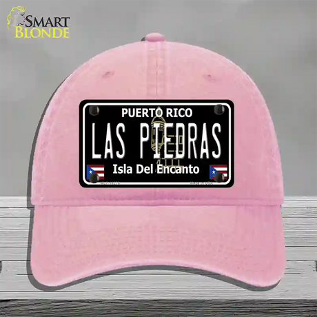 Las Piedras Puerto Rico Black Novelty License Plate Hat Unconstructed Cotton / Pink