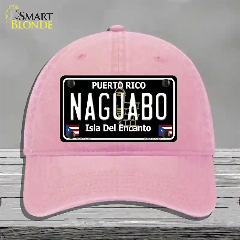 Naguabo Puerto Rico Black Novelty License Plate Hat Unconstructed Cotton / Pink