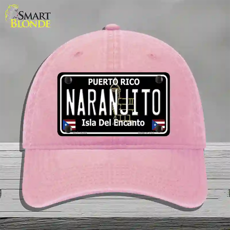 Naranjito Puerto Rico Black Novelty License Plate Hat Unconstructed Cotton / Pink