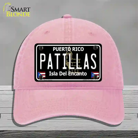 Patillas Puerto Rico Black Novelty License Plate Hat Unconstructed Cotton / Pink