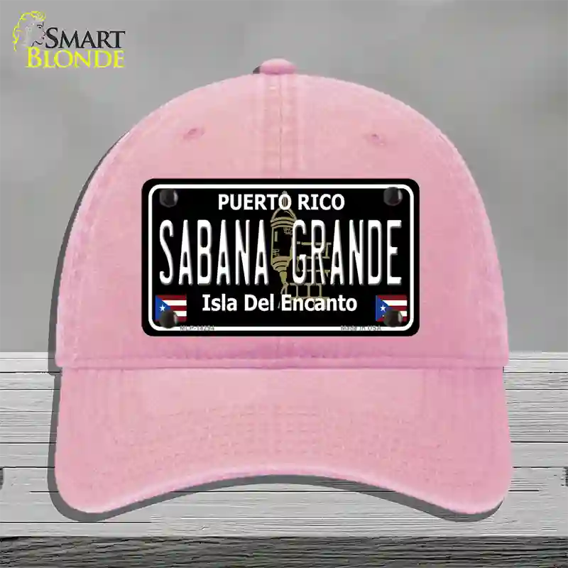 Sabana Grande Puerto Rico Black Novelty License Plate Hat Unconstructed Cotton / Pink