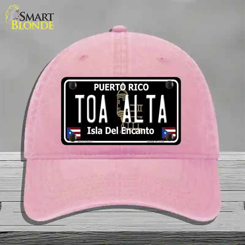 Toa Alta Puerto Rico Black Novelty License Plate Hat Unconstructed Cotton / Pink