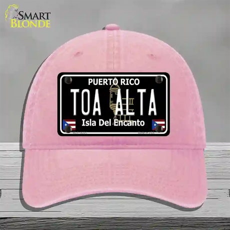 Toa Alta Puerto Rico Black Novelty License Plate Hat Unconstructed Cotton / Pink