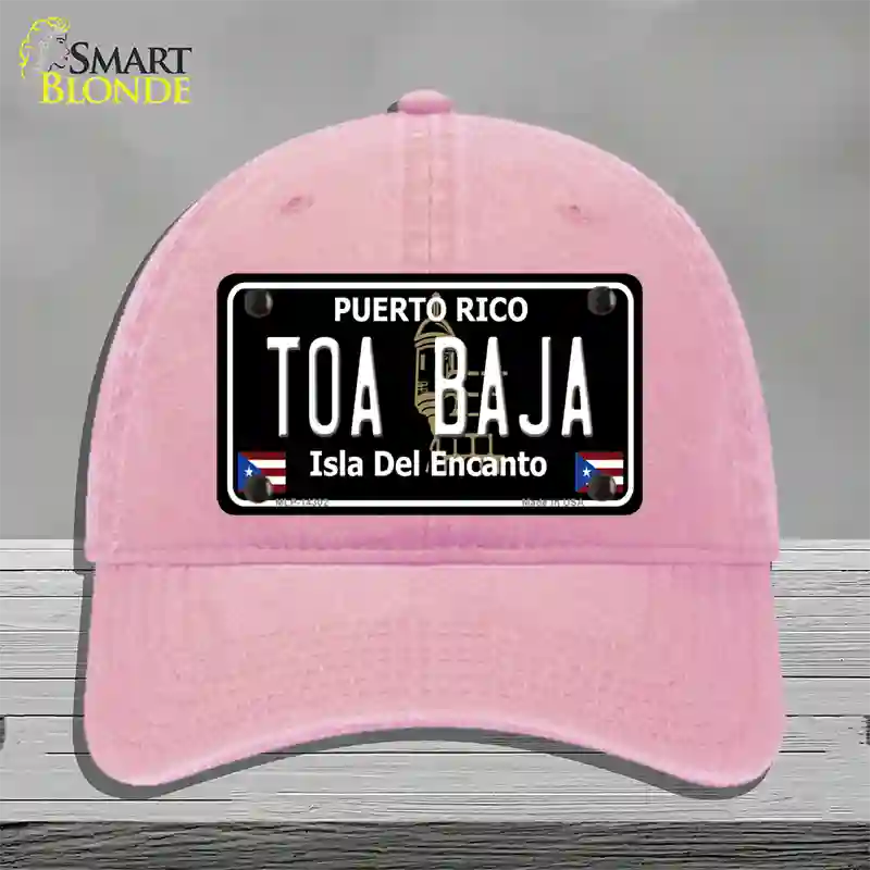 Toa Baja Puerto Rico Black Novelty License Plate Hat Unconstructed Cotton / Pink