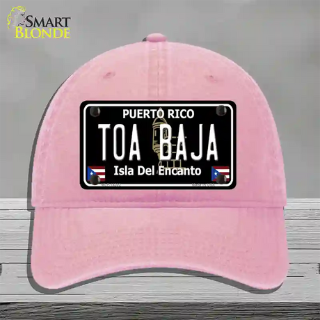 Toa Baja Puerto Rico Black Novelty License Plate Hat Unconstructed Cotton / Pink