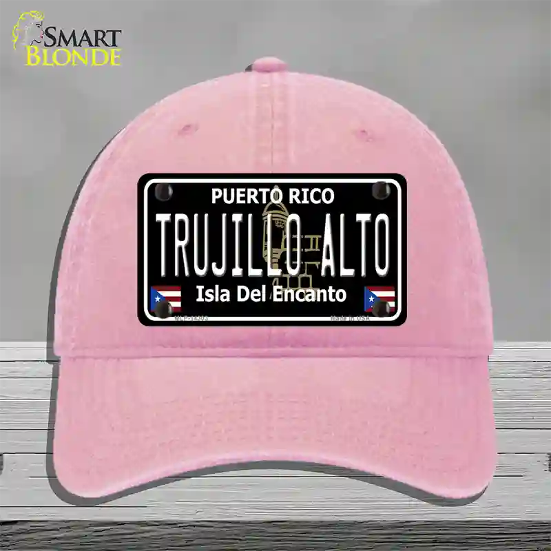 Trujillo Alto Puerto Rico Black Novelty License Plate Hat Unconstructed Cotton / Pink