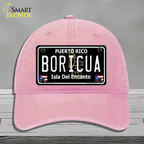 Boricua Puerto Rico Black Novelty License Plate Hat Unconstructed Cotton / Pink