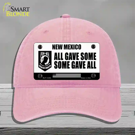 New Mexico POW MIA Some Gave All Novelty License Plate Hat Unconstructed Cotton / Pink