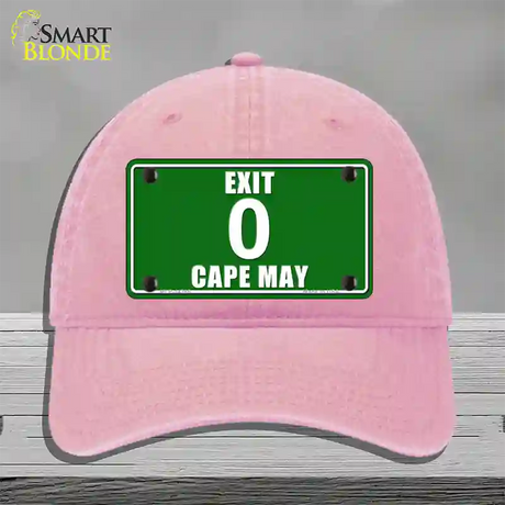 Exit 0 Cape May Novelty License Plate Hat Unconstructed Cotton / Pink