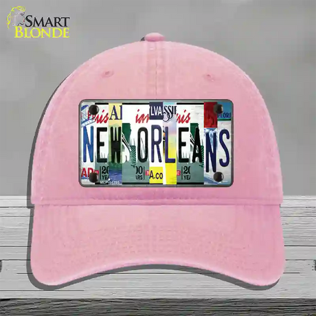 New Orleans License Plate Art Novelty License Plate Hat Unconstructed Cotton / Pink