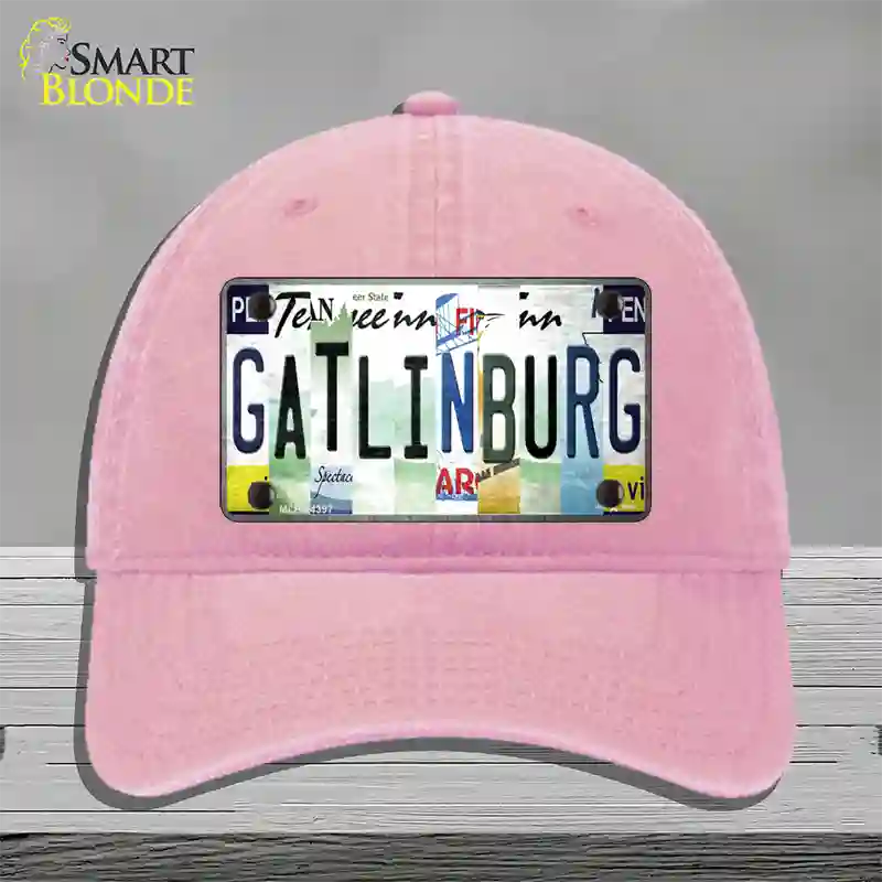 Gatlinburg License Plate Art Novelty License Plate Hat Unconstructed Cotton / Pink