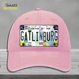 Gatlinburg License Plate Art Novelty License Plate Hat Unconstructed Cotton / Pink